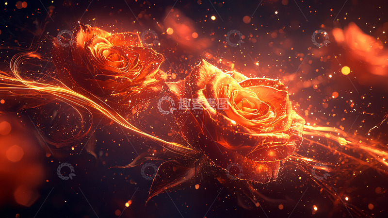 高清大图下载【趣麦麦图】火焰玫瑰