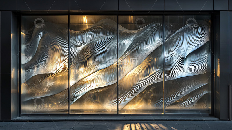 高清大图下载【趣麦麦图】波浪形金属墙面艺术