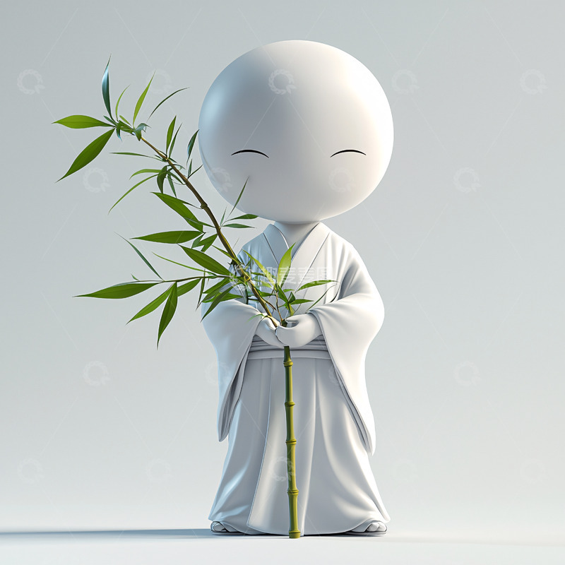 高清大图下载【趣麦麦图】简约卡通和尚