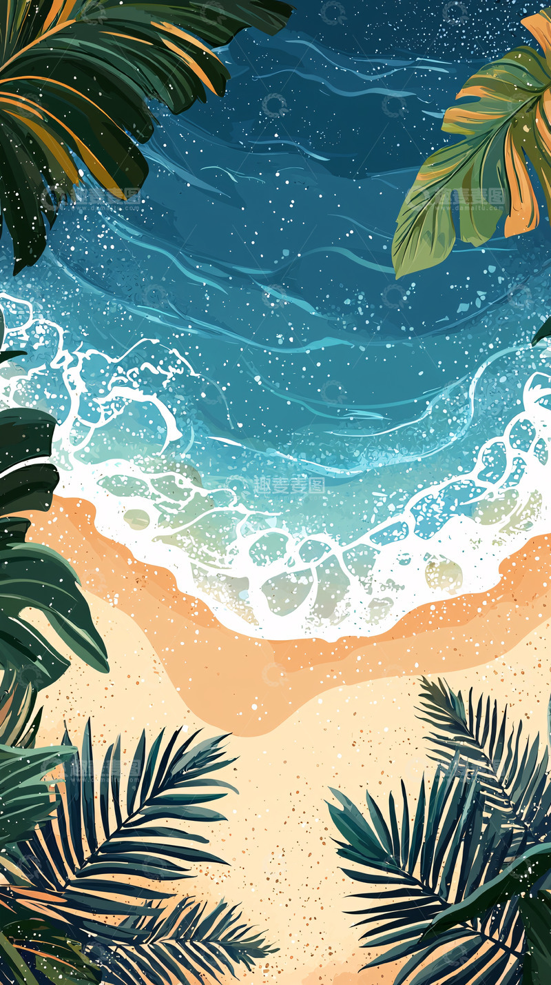 高清大图下载【趣麦麦图】海滩鸟瞰图