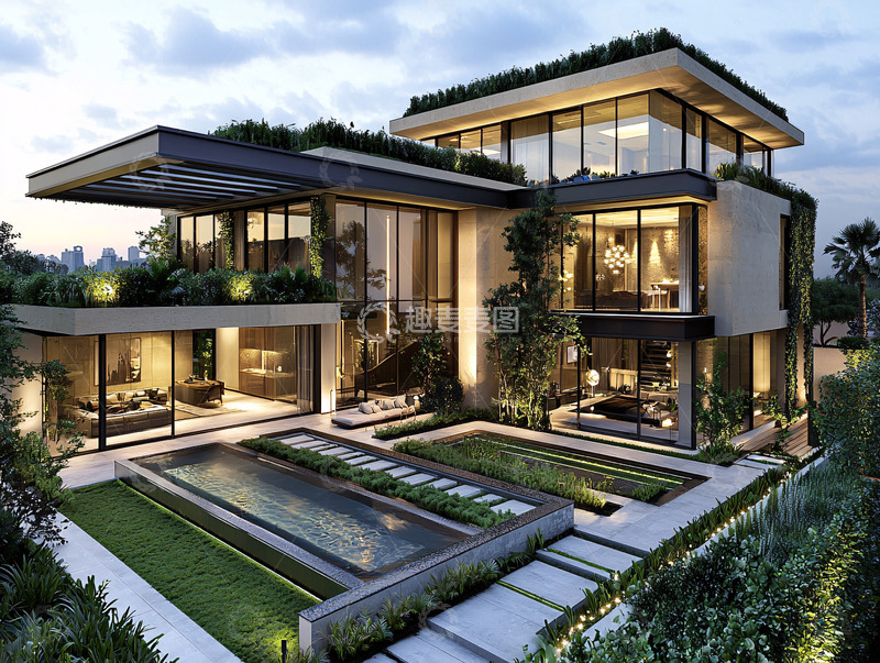 高清大图下载【趣麦麦图】现代简约别墅设计