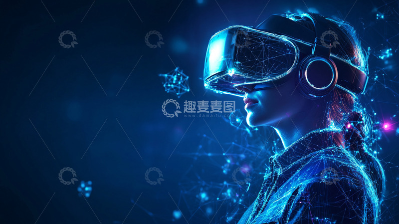 高清大图下载【趣麦麦图】虚拟现实头显女性用户