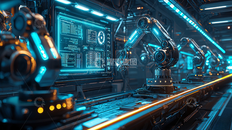 高清大图下载【趣麦麦图】智能工厂流水线