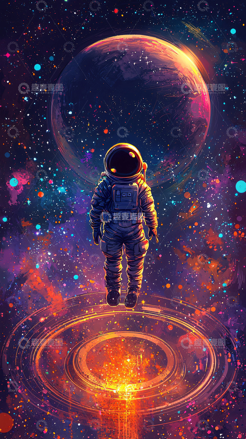 高清大图下载【趣麦麦图】宇航员太空漫步