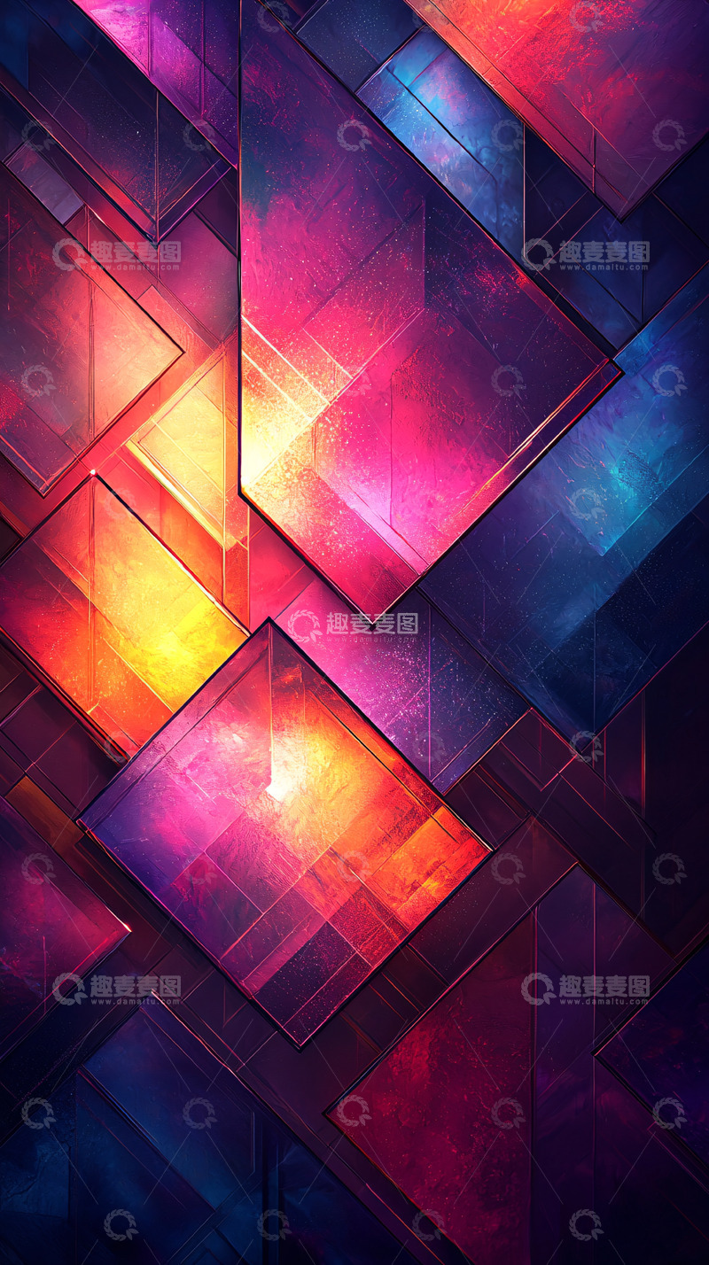 高清大图下载【趣麦麦图】彩色几何图形背景