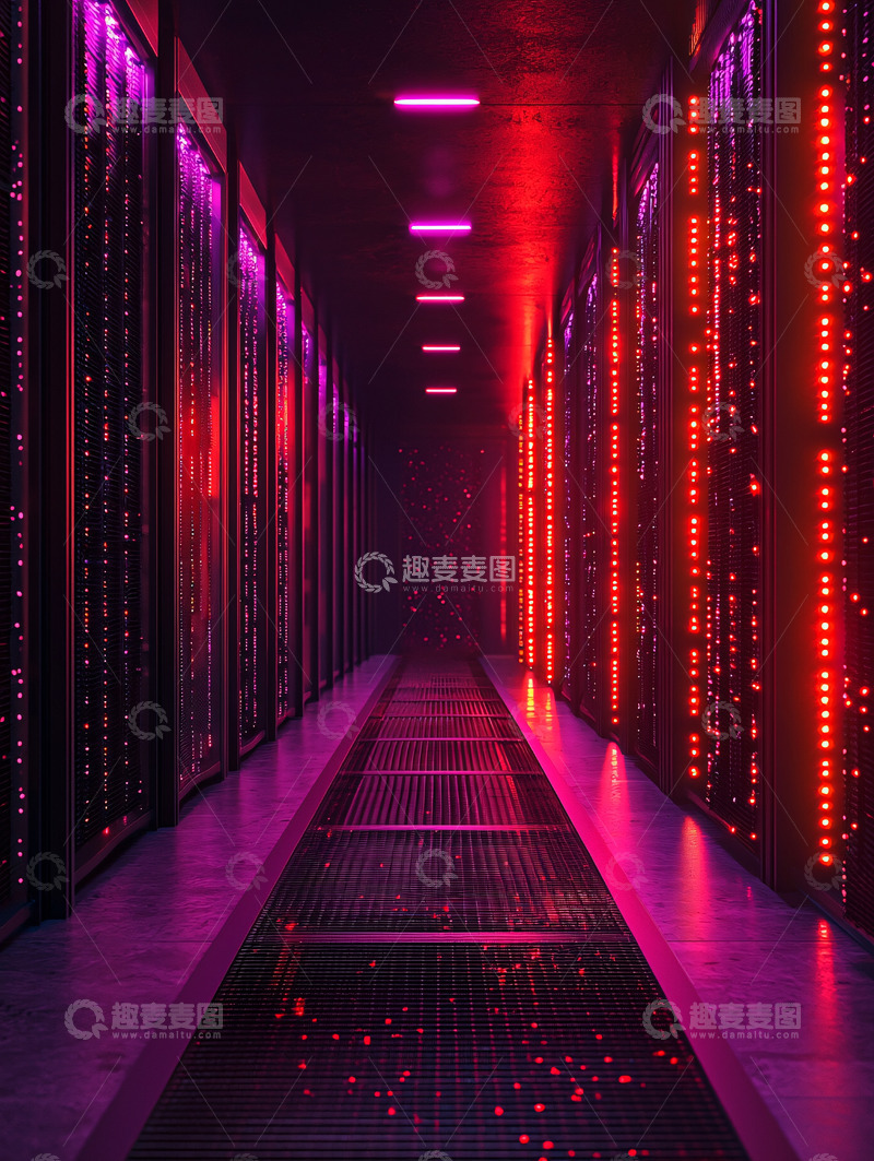 高清大图下载【趣麦麦图】数据中心机房走廊