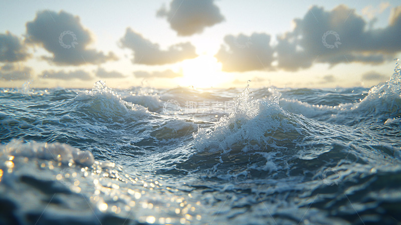 高清大图下载【趣麦麦图】海面日出波光粼粼