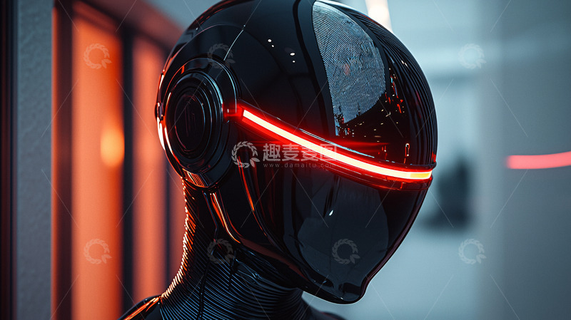 高清大图下载【趣麦麦图】未来科技感机器人头盔