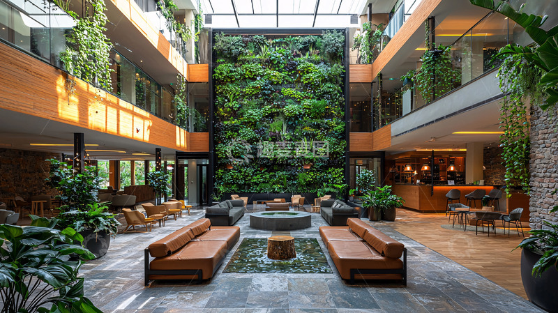 高清大图下载【趣麦麦图】室内垂直绿化采光中庭