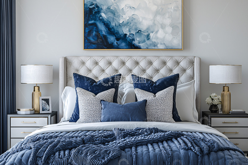 高清大图下载【趣麦麦图】蓝色系卧室