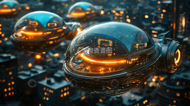 高清大图下载【趣麦麦图】未来城市飞行器