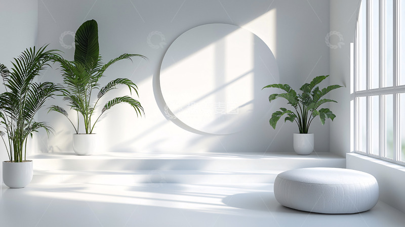 高清大图下载【趣麦麦图】极简白色室内场景