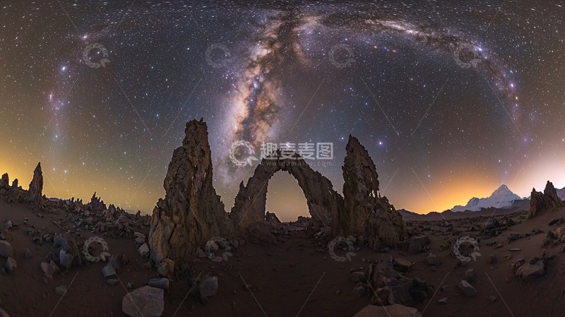 高清大图下载【趣麦麦图】星空拱门岩石