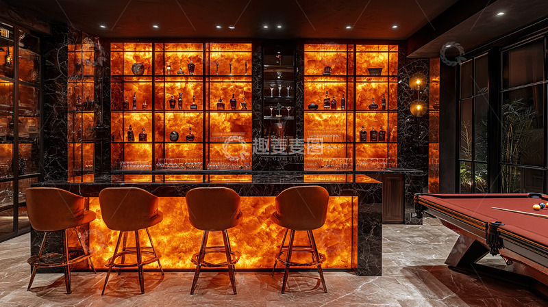 高清大图下载【趣麦麦图】奢华酒柜背景墙