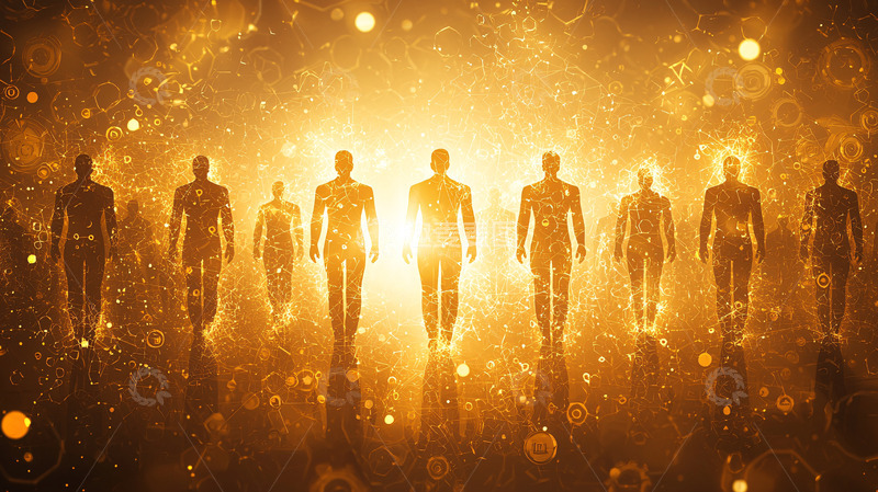 高清大图下载【趣麦麦图】金光闪闪的人影