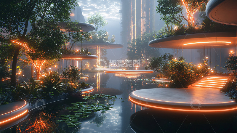 高清大图下载【趣麦麦图】未来城市公园景观