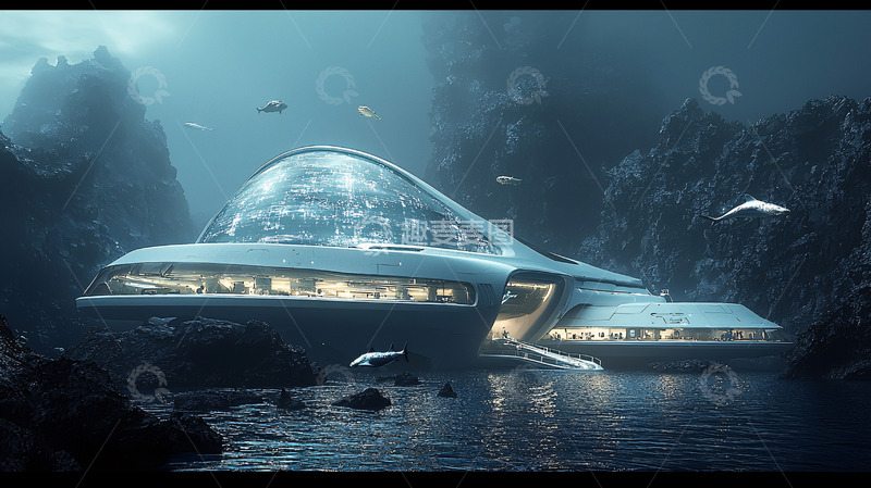 高清大图下载【趣麦麦图】海底未来都市