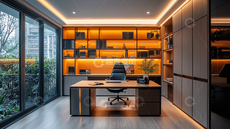 高清大图下载【趣麦麦图】现代简约风书房