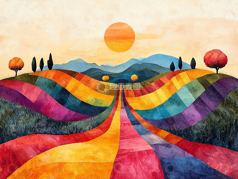 高清大图下载【趣麦麦图】彩色田园风光