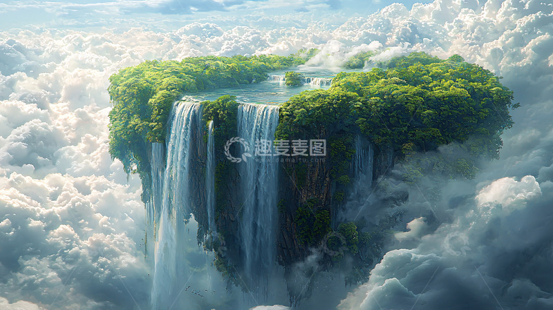 高清大图下载【趣麦麦图】云端上的绿洲
