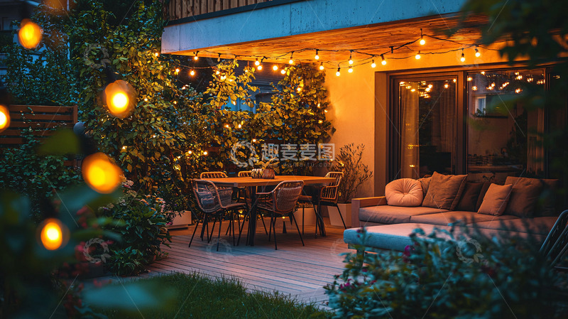 高清大图下载【趣麦麦图】庭院夜景灯光装饰