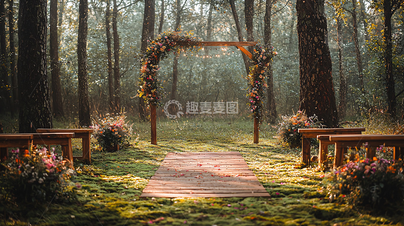 高清大图下载【趣麦麦图】森林婚礼仪式