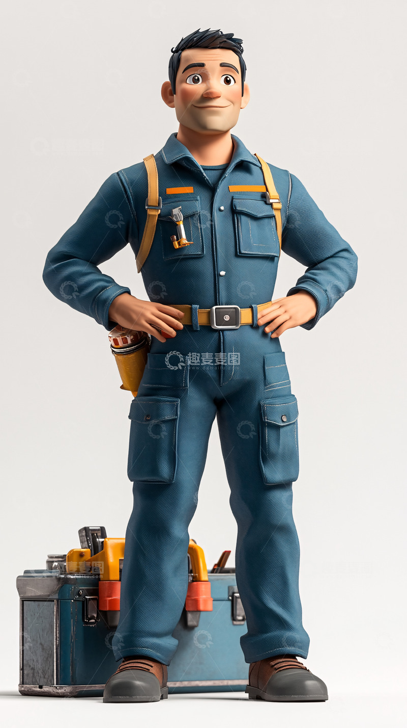 高清大图下载【趣麦麦图】卡通修理工