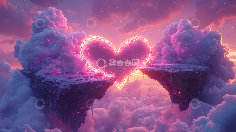 高清大图下载【趣麦麦图】云朵爱心