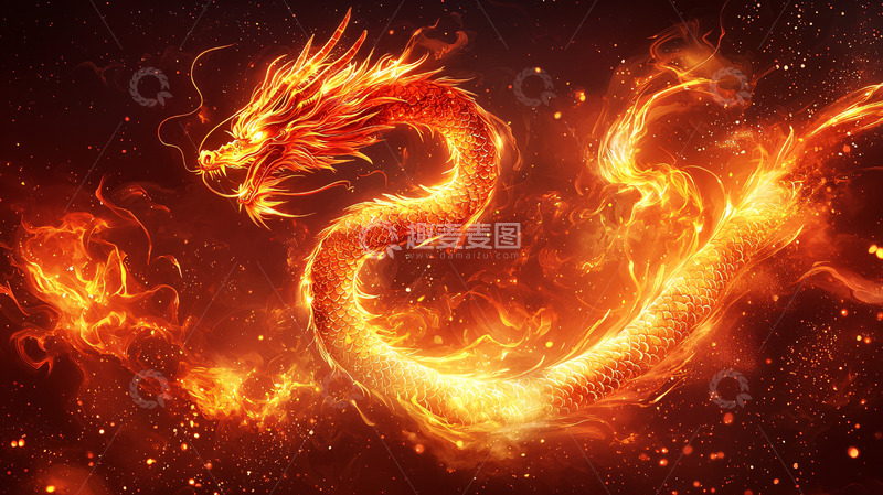 高清大图下载【趣麦麦图】火焰龙