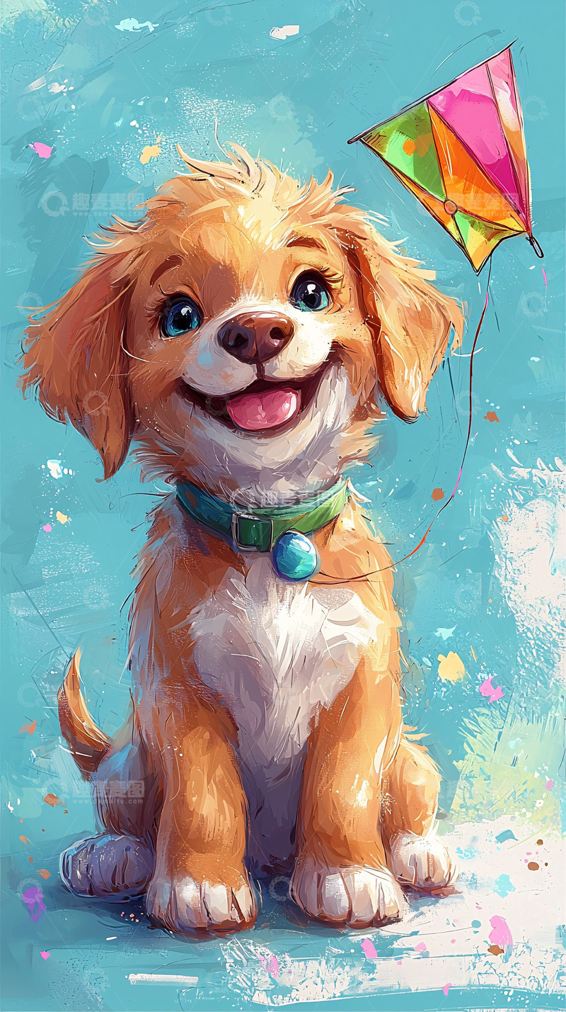 高清大图下载【趣麦麦图】可爱金毛小狗