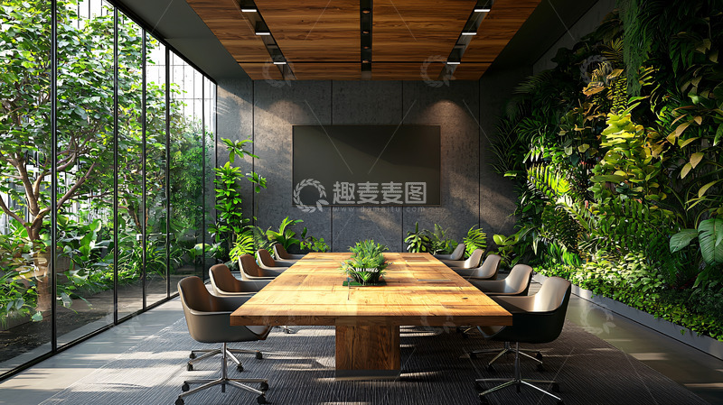 高清大图下载【趣麦麦图】室内绿植会议室