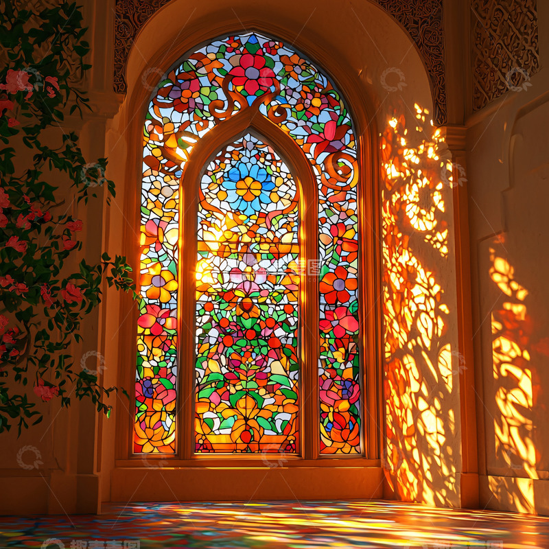 高清大图下载【趣麦麦图】彩色玻璃窗