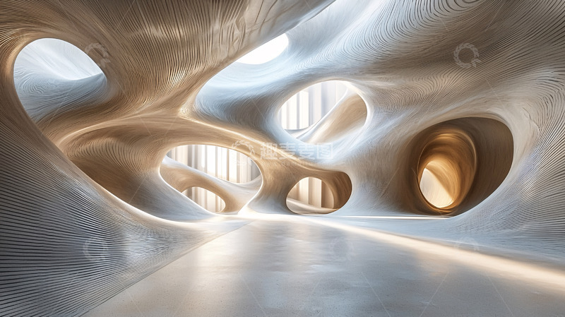 高清大图下载【趣麦麦图】抽象流线型空间