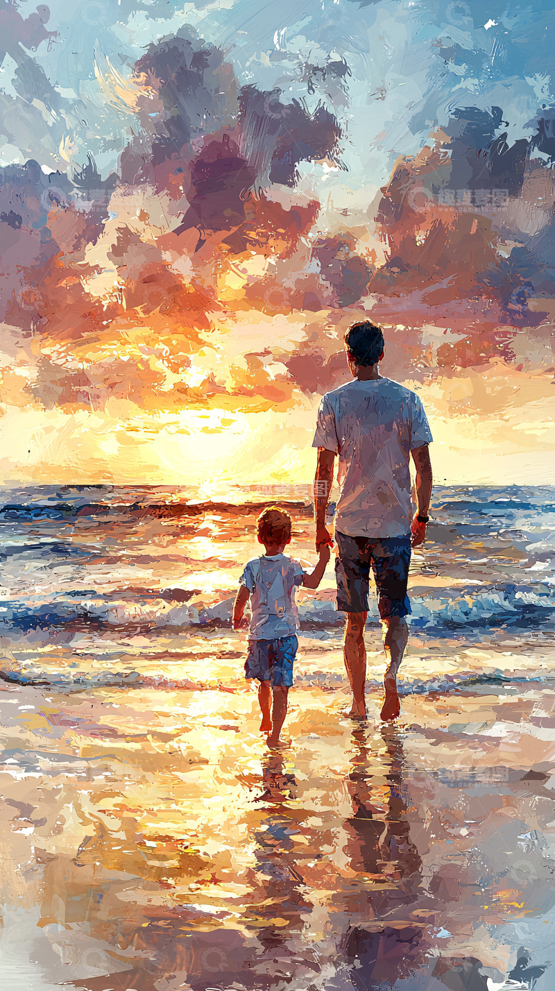 高清大图下载【趣麦麦图】父亲与儿子