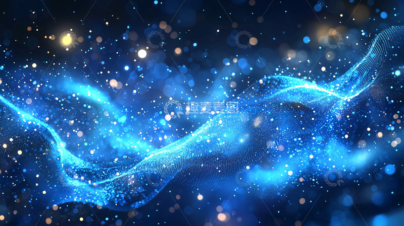 高清大图下载【趣麦麦图】蓝色星云漂浮闪耀