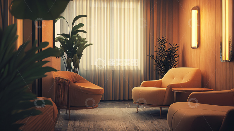 高清大图下载【趣麦麦图】温馨舒适的复古客厅