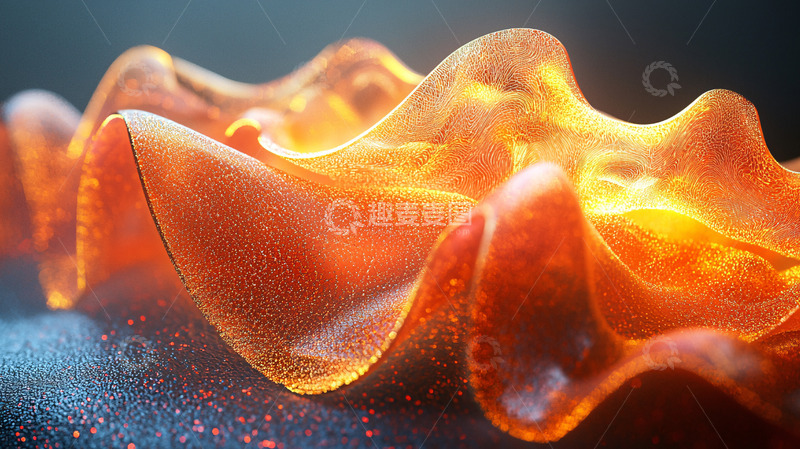 高清大图下载【趣麦麦图】流体质感橙色光泽