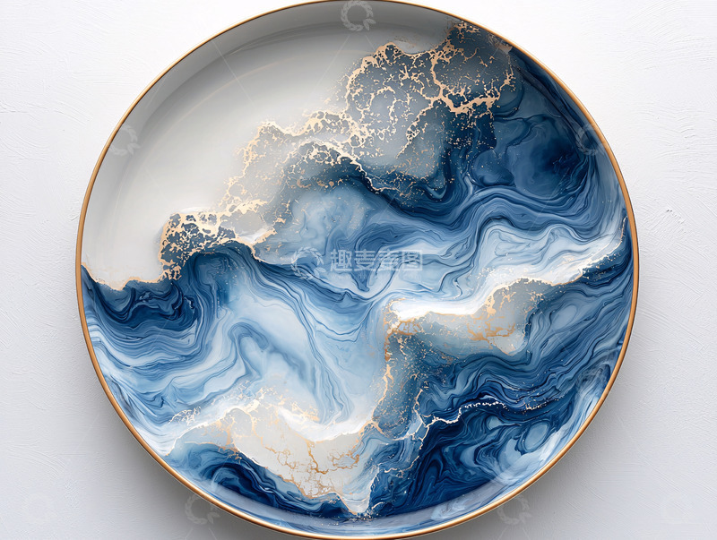 高清大图下载【趣麦麦图】艺术大海水彩盘子