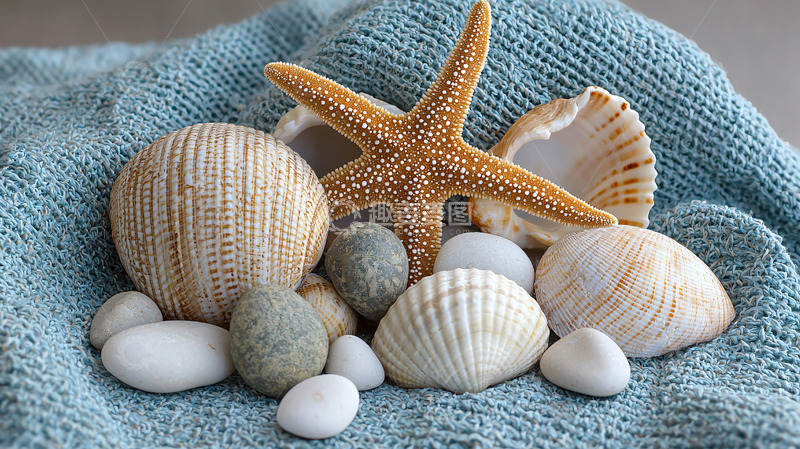 高清大图下载【趣麦麦图】海滩主题的静物摆拍