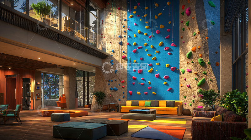 高清大图下载【趣麦麦图】室内攀岩墙