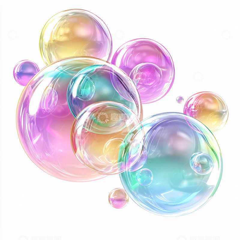 高清大图下载【趣麦麦图】彩色泡泡