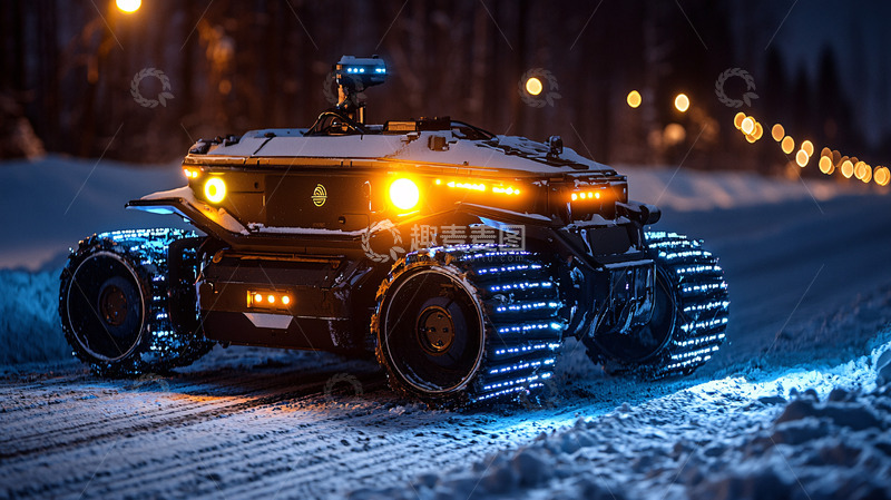 高清大图下载【趣麦麦图】雪地机器人