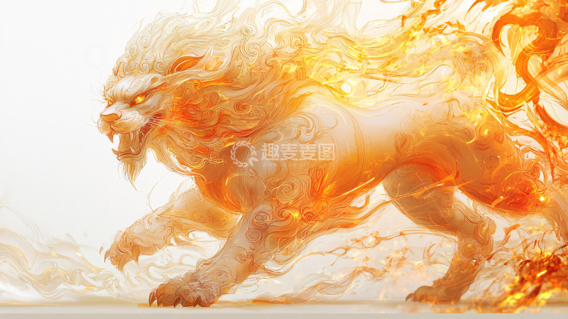 高清大图下载【趣麦麦图】火焰狮子