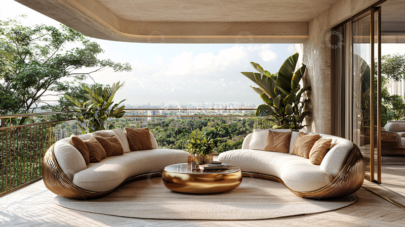 高清大图下载【趣麦麦图】阳台景观休闲沙发