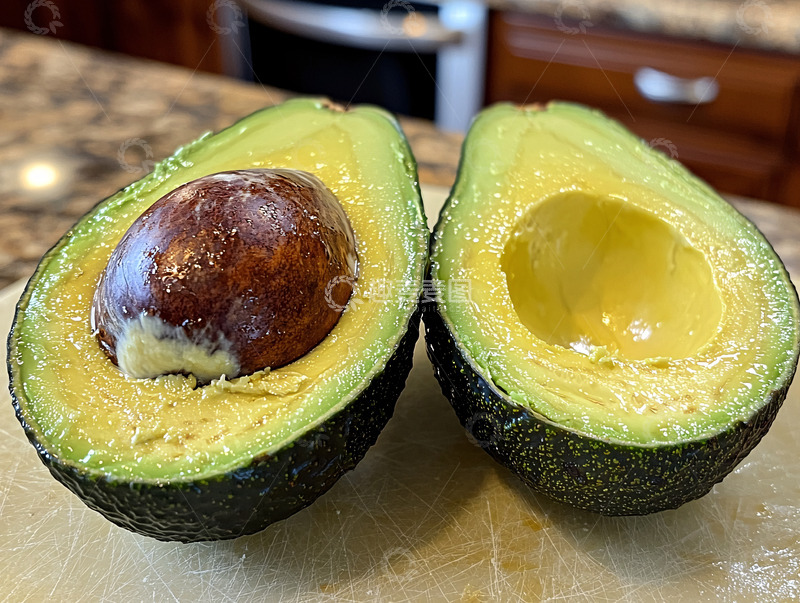 高清大图下载【趣麦麦图】牛油果切开两半