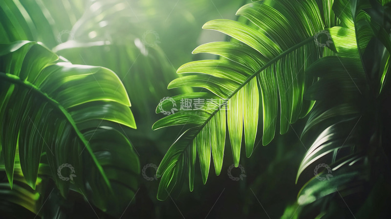 高清大图下载【趣麦麦图】阳光透过热带雨林