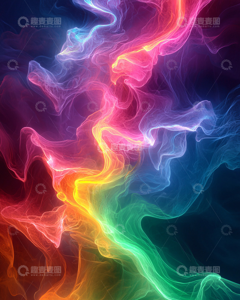 高清大图下载【趣麦麦图】彩色烟雾状渐变背景