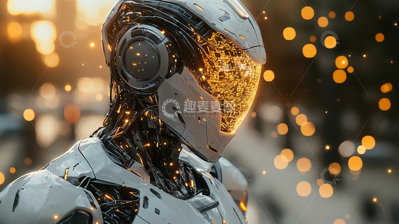 高清大图下载【趣麦麦图】未来科技感的机器人头盔