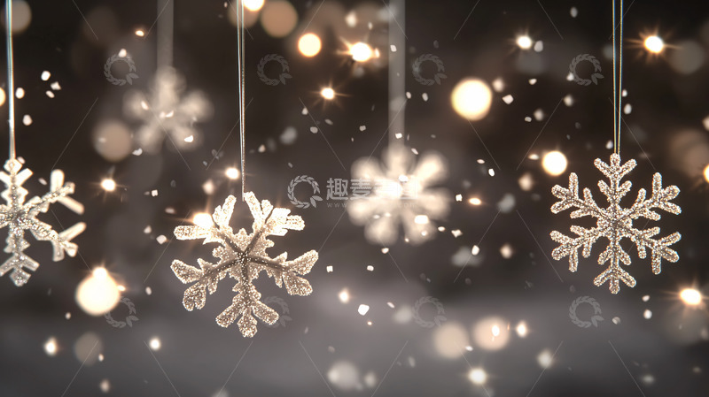 高清大图下载【趣麦麦图】悬挂雪花灯饰