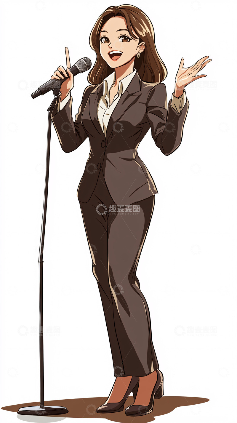 高清大图下载【趣麦麦图】职业女性演讲